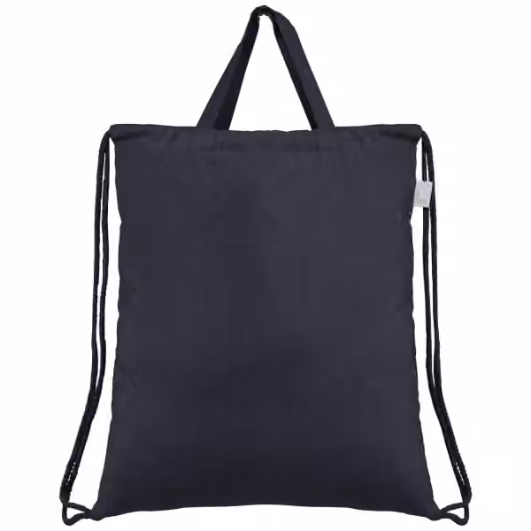 Palma - Rucksack & Tragetasche mit Kordelzug aus recycelter Baumwolle (140 g/m²) in Marineblau