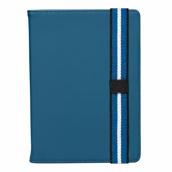 Newport Notizbuch- und Kugelschreiber-Set im Chevron-Muster und nachfüllbar aus recyceltem Material - A5 in Marineblau
