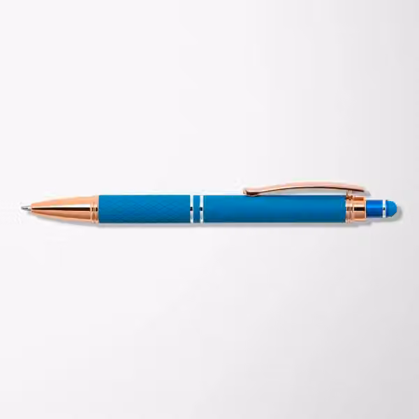 Phoenix Softy Roségold Classic Kugelschreiber - m/Stylus in Hellblau