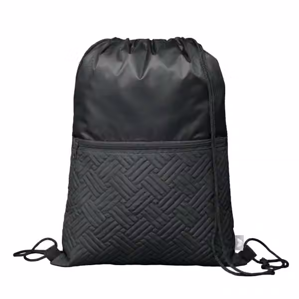 Sora Rucksack mit Kordelzug gesteppt aus recyceltem Material – 6 L in Schwarz