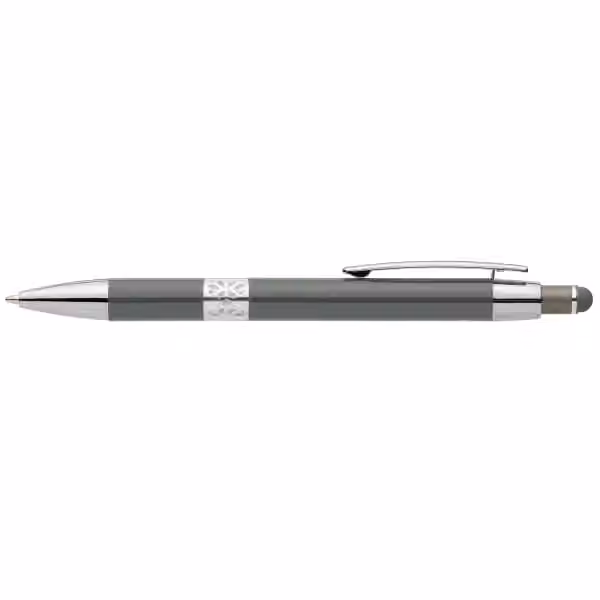 Adorn Kugelschreiber mit Chromverzierung und Stylus aus recyceltem Aluminium in Metallisch