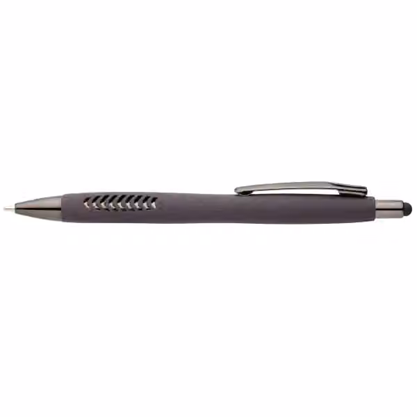 Avalon Kugelschreiber mit Stylus in Steinoptik aus recyceltem Kunststoff in Lila