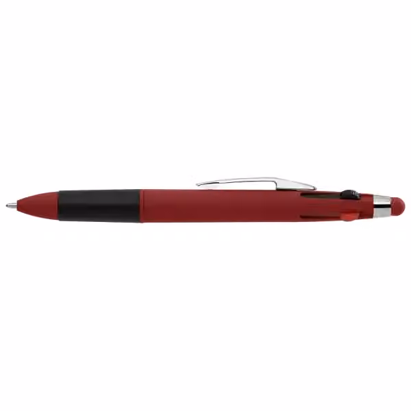 Quattro Softy Multi-Tinten Kugelschreiber - m/Stylus in Rot