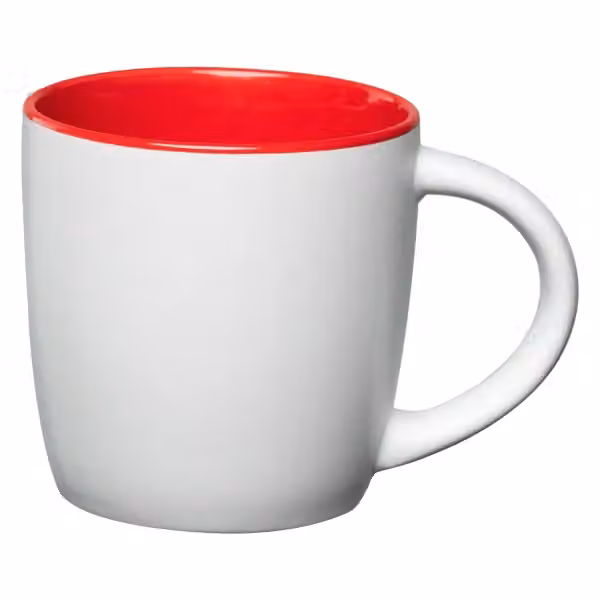 Zanzibar Keramiktasse Weiss mit Farbeffekt im Innenraum – 355 ml