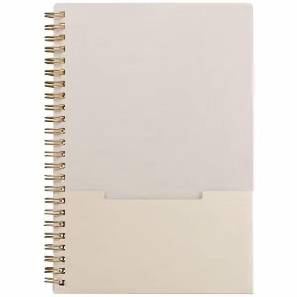 Lino Notizbuch mit Spiralbindung, vertikaler Tasche und FSC-Papier - A5 in Cremefarben