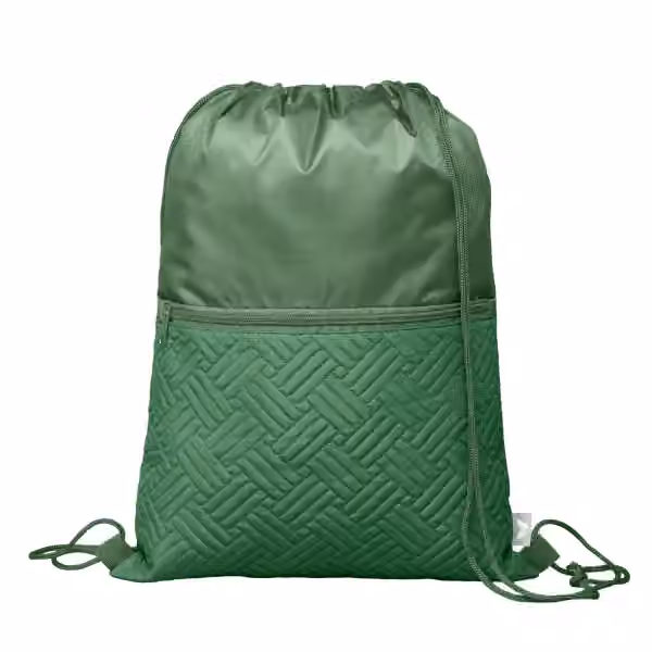 Sora Rucksack mit Kordelzug gesteppt aus recyceltem Material – 6 L in Waldgrün