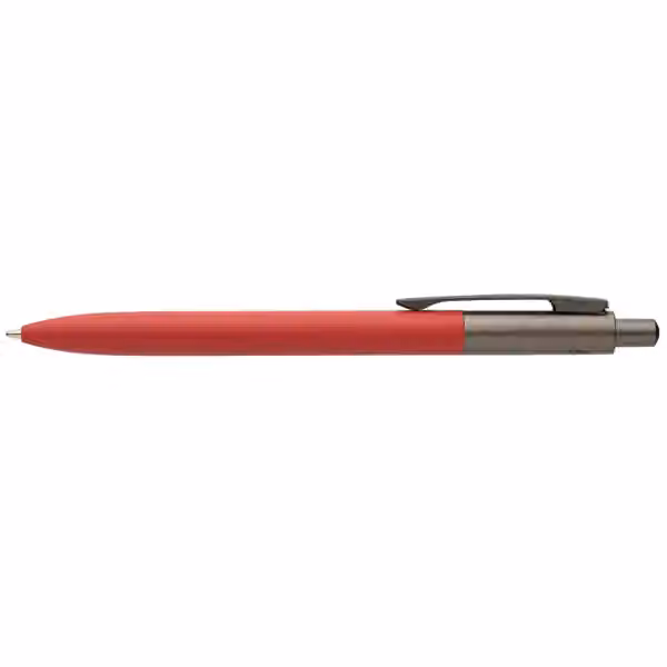 Koro Kugelschreiber mit Gunmetal-Verzierung aus recyceltem Aluminium in Rot