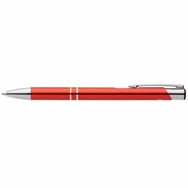 Crosby Kugelschreiber mit Metallic-Chromverzierungen aus recyceltem Aluminium in Rot