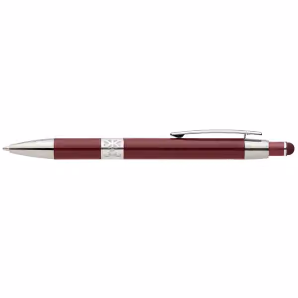 Adorn Kugelschreiber mit Chromverzierung und Stylus aus recyceltem Aluminium in Rot