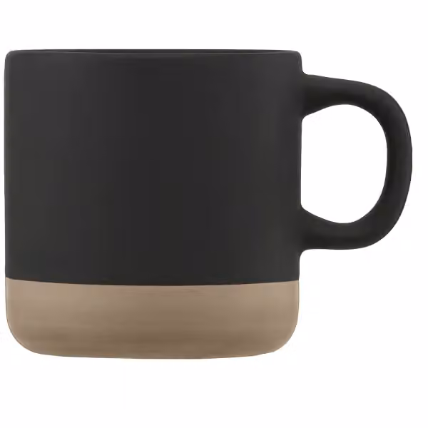 Terra - 350 ml Keramiktasse mit Tonbasis in Schwarz