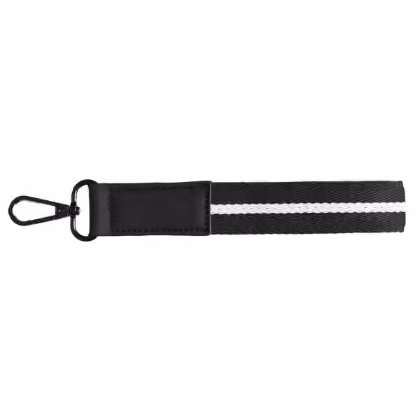 Newport Schlüsselanhänger mit Schnappverschluss und Chevron-Muster aus rPET-Gewebe - 19 x 2,5 cm in Schwarz