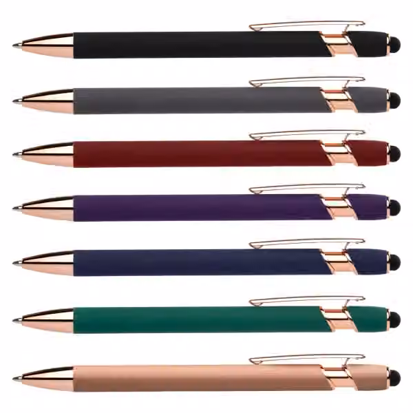 Prince Softy Roségold Gelschreiber - m/Stylus in Taupe
