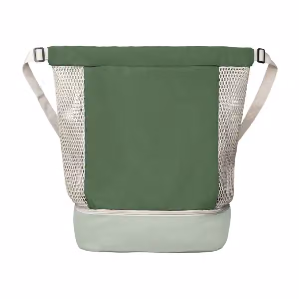 Neri Rucksack mit Kordelzug aus recyceltem Netzgewebe - 45 L in Dunkelgrün