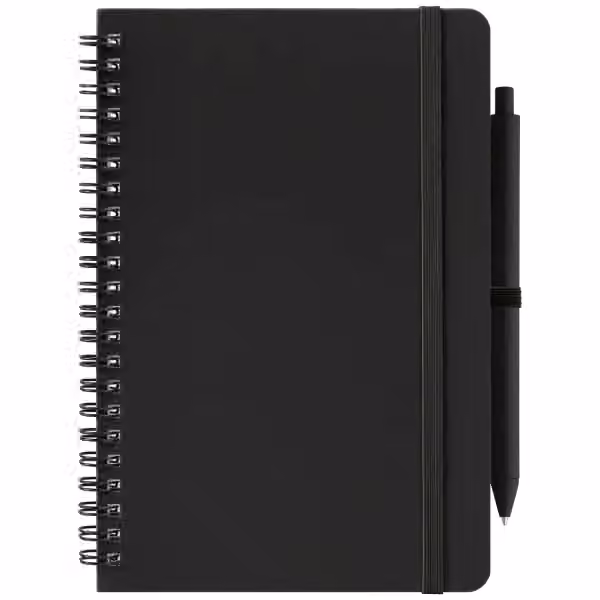 Höga Repreve® Spiralnotizblock - A5 in Schwarz