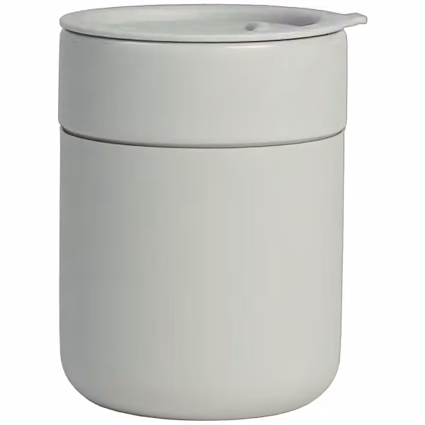 Obsidian - 295 ml Matte Keramik- und Silikonbecher mit Deckel in Grau