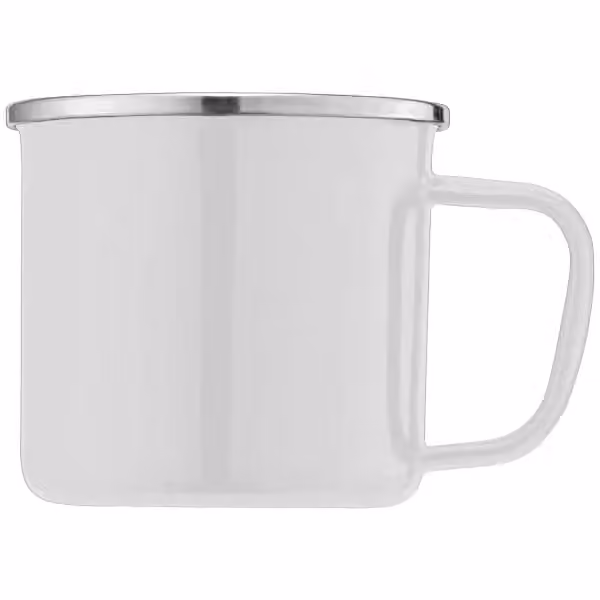 Wyoming - 385 ml Campfire Tasse mit Emaille-Beschichtung und Edelstahlrand in Weiss