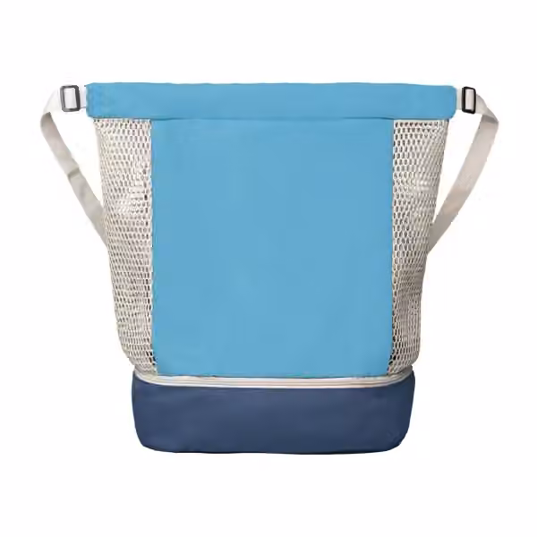 Neri Rucksack mit Kordelzug aus recyceltem Netzgewebe - 45 L in Stahlblau