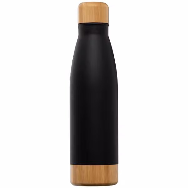 Ibiza Bamboo - 650 ml Edelstahlflasche - Doppelwandig in Schwarz