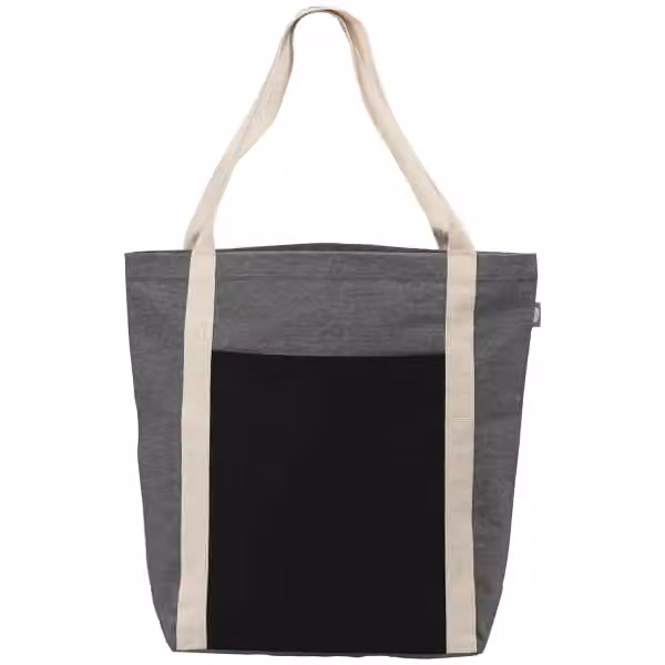 Spun - Tragetasche aus recycelter Baumwolle in Grau/Schwarz