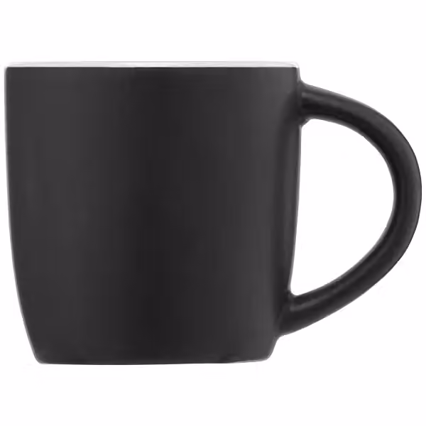 Zanzibar Keramiktasse Schwarz mit Farbeffekt im Innenraum – 355 ml in Orange