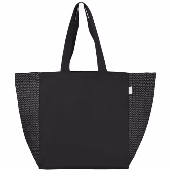 Toronto Chevron Tragetasche aus recycelter Baumwolle - 225 g/m² in Schwarz