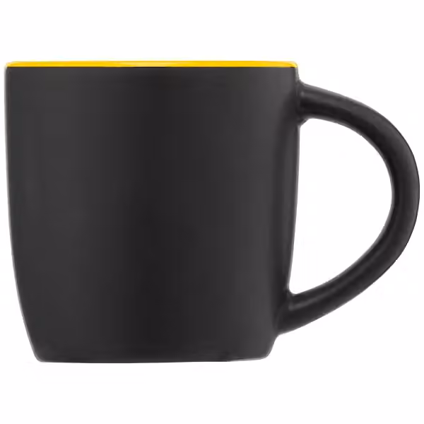 Zanzibar Keramiktasse Schwarz mit Farbeffekt im Innenraum – 355 ml