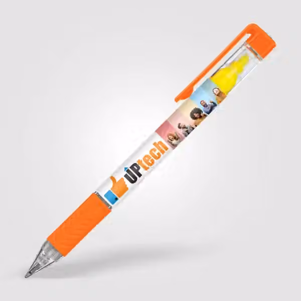 ‭Bergman Kugelschreiber mit Textmarker & farbigem Griff in Orange
