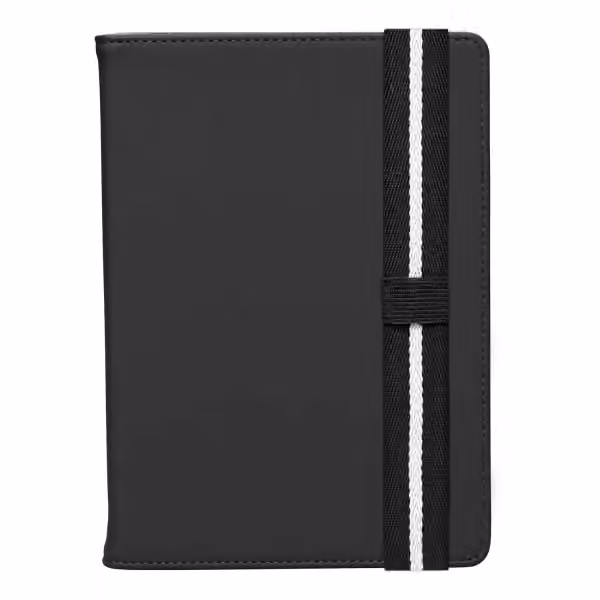Newport Notizbuch- und Kugelschreiber-Set im Chevron-Muster und nachfüllbar aus recyceltem Material - A5 in Schwarz