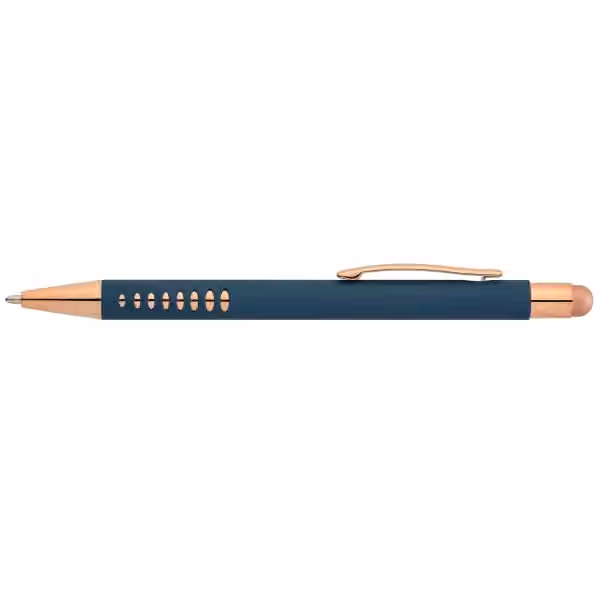 Bowie Roségold Kugelschreiber - m/Stylus in Marineblau