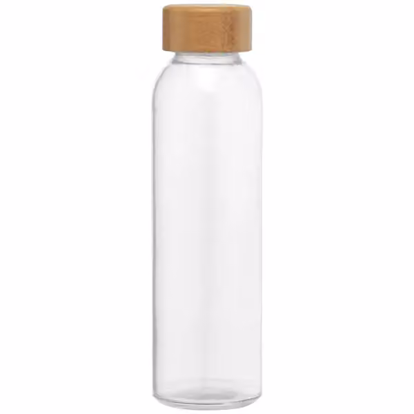 Alpine - 500 ml Glasflasche mit Bambus-Deckel in Klar