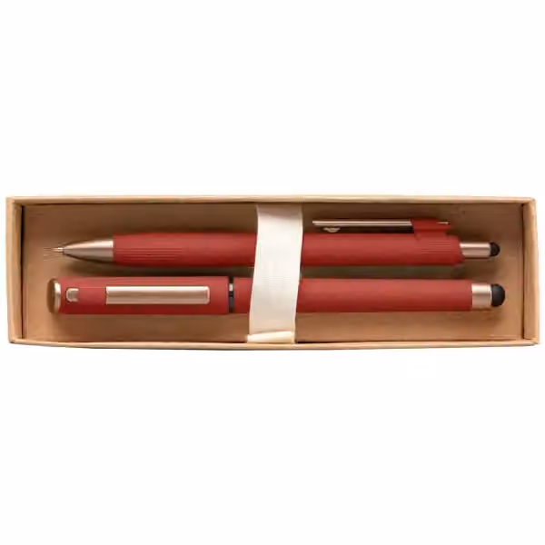 York Kugelschreiber-Geschenkset mit bronzefarbenen Akzenten aus recyceltem Kunststoff inkl. verzierter Geschenkbox