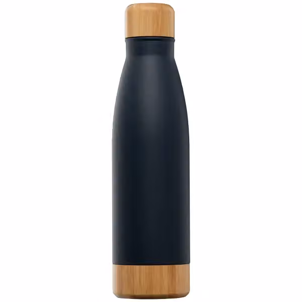 Ibiza Bamboo - 650 ml Edelstahlflasche - Doppelwandig in Marineblau