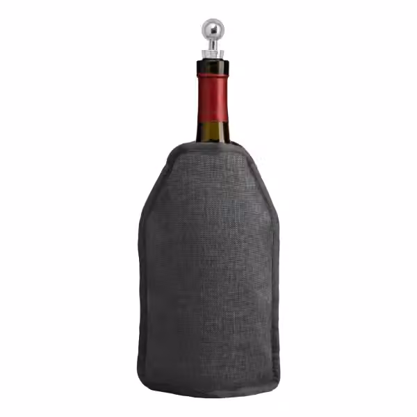 Nest Weinflaschen-Kühltasche mit meliertem Muster aus recyceltem Polyester – 16,3 x 22,5 cm