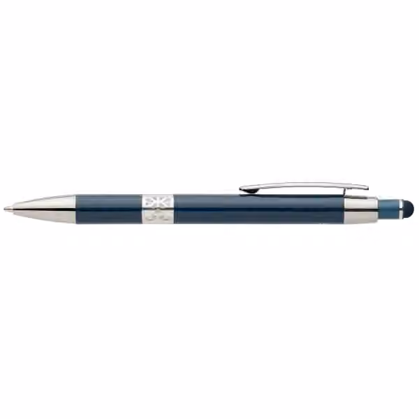 Adorn Kugelschreiber mit Chromverzierung und Stylus aus recyceltem Aluminium