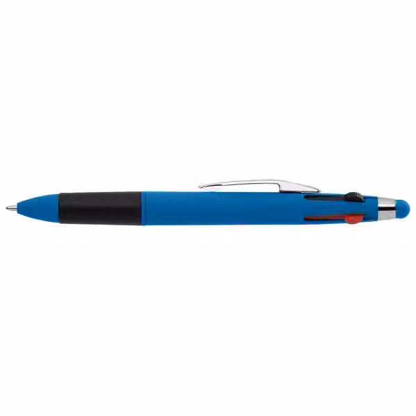 Quattro Softy Multi-Tinten Kugelschreiber - m/Stylus in Hellblau