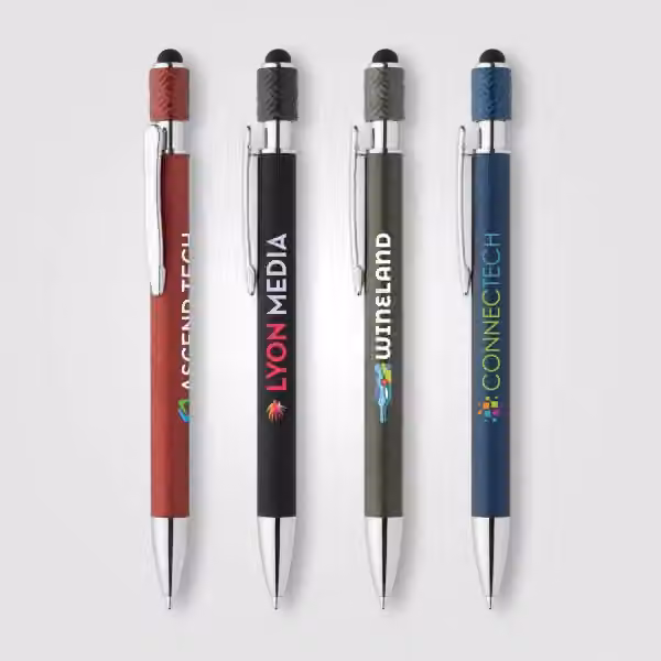 Wave Spinner Kugelschreiber aus Aluminium - m/Stylus in Marineblau