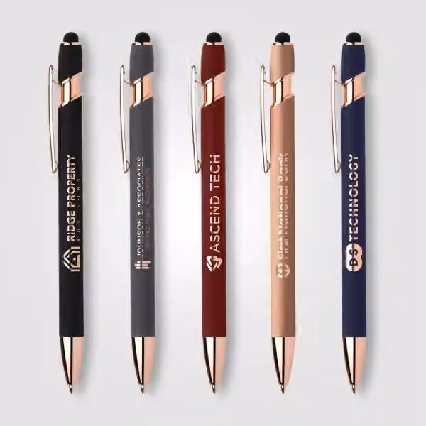 Prince Softy Roségold Executive Kugelschreiber - m/Stylus in Blau
