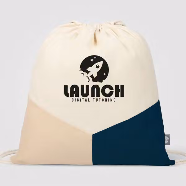 Triad - Mehrfarbige Kordelzugtasche aus recycelter Baumwolle