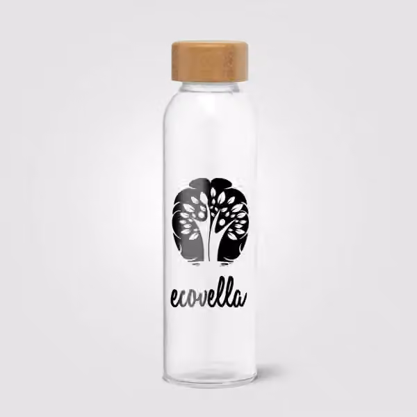 Alpine - 500 ml Glasflasche mit Bambus-Deckel