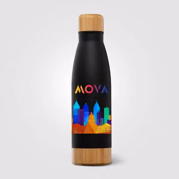 Ibiza Bamboo - 650 ml Edelstahlflasche - Doppelwandig