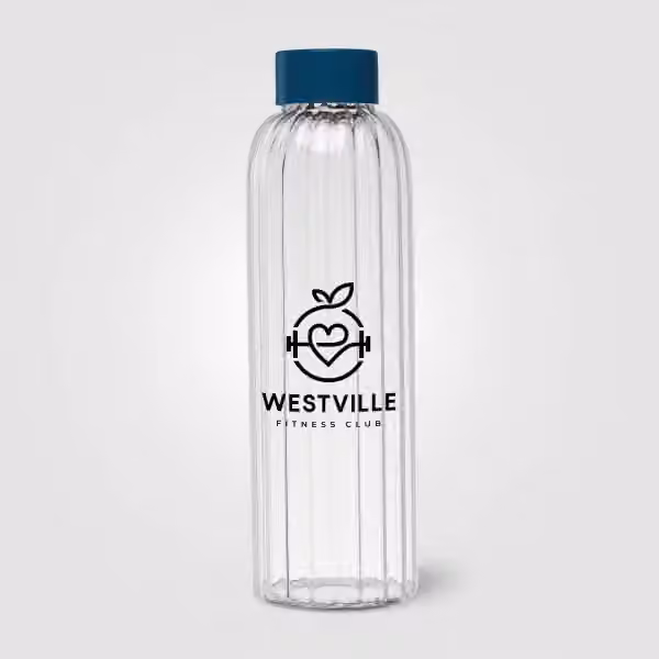 Linea Glasflasche mit Rillen und Farbakzenten – 620 ml