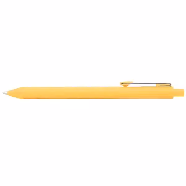 Vela Essentials Gelschreiber mit Soft-Touch-Oberfläche aus recyceltem Kunststoff Soft-Touch-Oberfläche in Gelb
