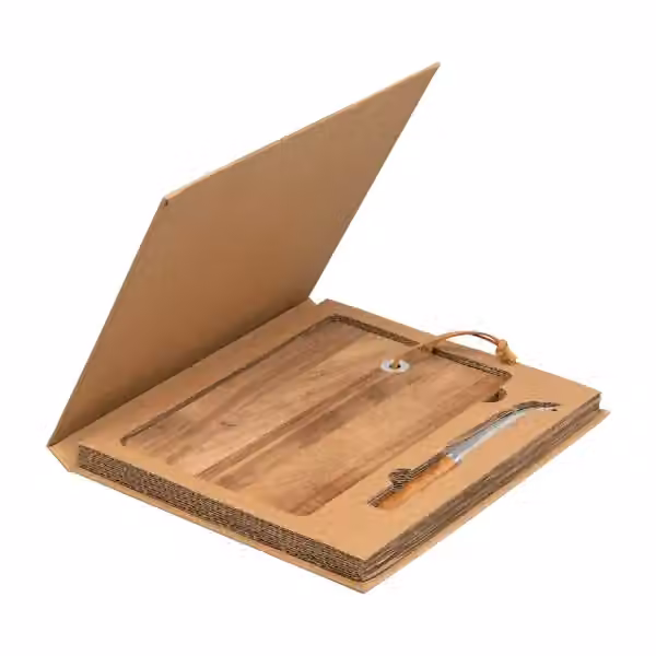 Mysa Käsemesser mit Servierbrett zum Aufhängen aus FSC®-zertifiziertem Bambusholz - 48 x15 cm