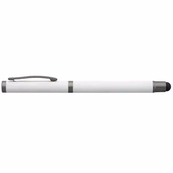 Bowie Gelschreiber mit Stylus aus recyceltem Aluminium in Weiss