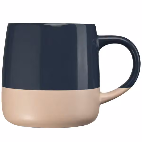 Atlas Keramiktasse mit Farbblock-Design - 445 ml in Marineblau