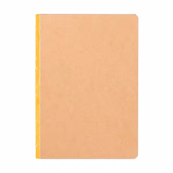 Romy Notizbuch mit farbiger Randverzierung und Einband aus Kraftpapier - A5 in Gelb