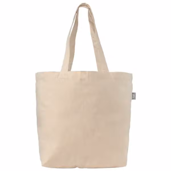 Budget Shopper Tragetasche aus recycelter Baumwolle – 140 g/m² in Natur