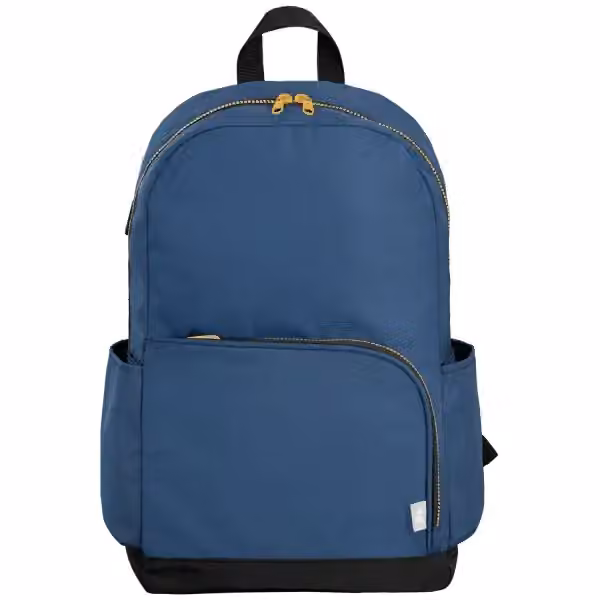 Aurelia Laptop-Rucksack mit zwei Fächern und goldfarbenem Reissverschluss für 15-Zoll-Laptops aus rPET - 20L