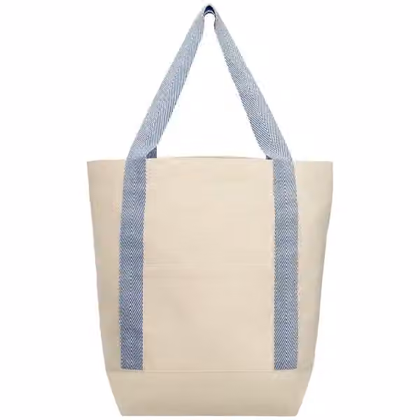 Niva Tragetasche mit Fronttasche aus 340 gsm recyceltem Baumwolltuch - 12.25L in Marineblau