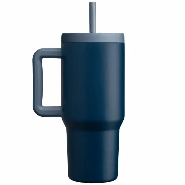 Grosche® Aspen 2-in-1 Edelstahl-Trinkbecher mit Thermofunktion und Trinkhalm - 945 ml in Mitternachtsblau